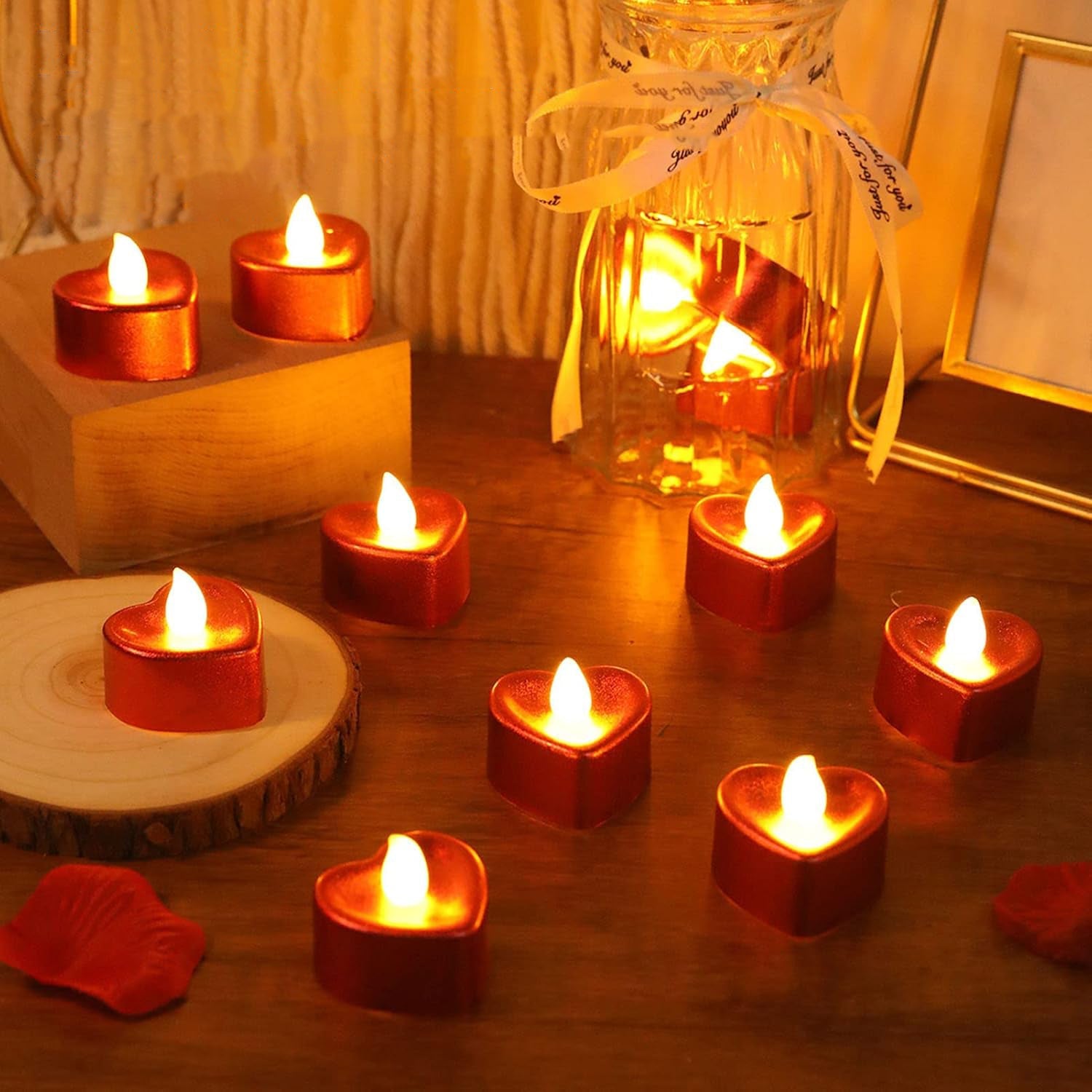 Heart Shaped LED Tea Light Candles (Mix Color / 12 Pc) Heart Shaped LED Tea Light Candles (Mix Color / 12 Pc)